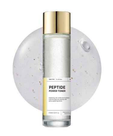 BOM Cosmetics Peptide Power Toner 5.07 Fl Oz Hydrating Serum-Like Toner with Penta-Peptides and 99% Pure Gold for Skin Collagen Boost Smoothness and Long-Lasting Moisture Korean Skincare