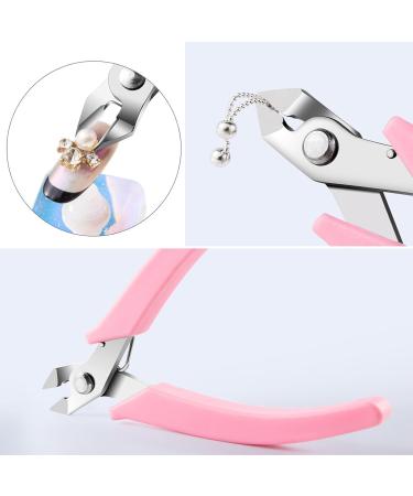 FEIlei Rhinestone Remover Nail Art Clipper Nail Art Tool Stainless Nail Cutter Scissors Pink - Buy Online on GoSupps.com