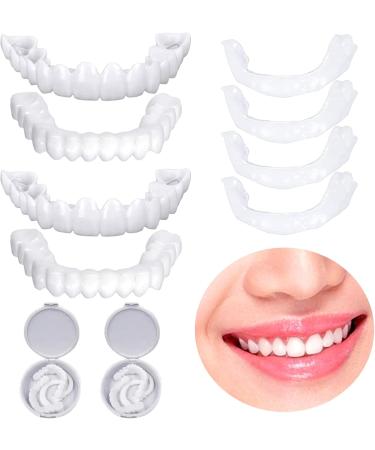 Buy 2 Pairs of Cosmetic Veneers Teeth - Top & Bottom Whitening Dentures with Box & Pincers for Bad Teeth - International Shipping Available - Buy Online on GoSupps.com