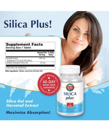 Kal Silica Plus Tablets - 90 Count | Hair, Skin & Nail Health Supplement - Buy Online on GoSupps.com