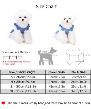 Barrageon Dogs Kneid Sweet Princess Rock Clothing - Puppy & Cat Summer Outfit with Bowknot for Medium Pets | Navy Blue Back Length 30 cm - Buy Online on GoSupps.com