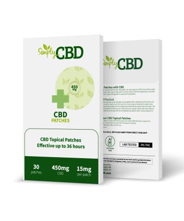 Simply CBD Patches - 30 CBD Topical Patches - 15mg Per Patch White