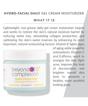 Hydro-Facial Daily Gel Cream Moisturizer - Non-Greasy Skin Hydration Restores Natural Moisture Barrier Reduces Water Loss - 2 fl oz (60ml - Buy Online on GoSupps.com