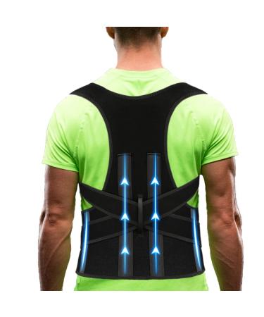 KLEUET Full Back Brace-Posture Corrector for Men and Women-Adjustable Breathable Back Straightener-Improve Posture and Pain Relief from Neck Back & Shoulder M(30-35)