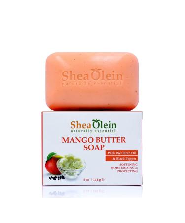 SheaOlein- Mango Butter Soap w/Rice bran Oil & Rosemary Extract by Shea Olien 5 oz Bar (1 Bar)