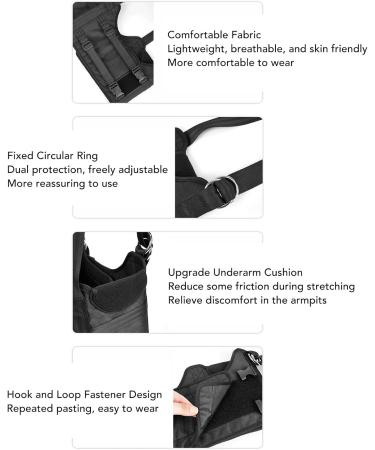 HOHXFYP Back Stretcher Lumbar Traction Device Adjustable Thoracic Back Decompression Harness with Underarm Pad Spinal Back Belt for Multiple Position Stretching (M) Medium Black - Buy Online on GoSupps.com