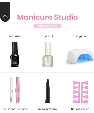 Beetles Gel Polish with LED Lamp: 6 French Manicure Colors Kit - Salon Quality DIY Gel Nail Set with Base, Top Coat, Soft Pink, Snow White - Perfect Gift - Buy Online on GoSupps.com