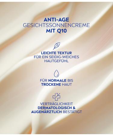 Nivea Sun UV Face Anti-Aging Sunscreen Q10 SPF 50 (2-Pack) - Moisturizing Anti-Wrinkle Protection Against UVA/UVB Radiation - Buy Online on GoSupps.com