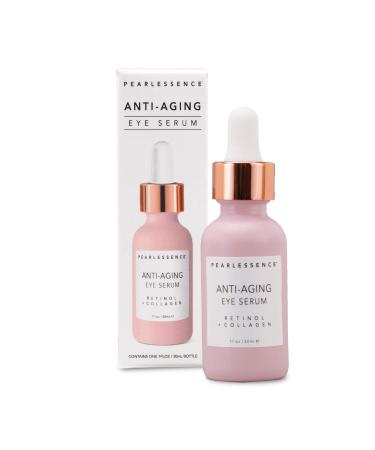 Pearlesssence Anti-Aging Eye Serum (Retinol + Collagen) - Helps Reduce Fine Lines & Wrinkles | Gentle & Lightweight Formula | Plumps & Tightens | Made in USA & Free (1oz)