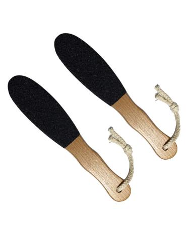 2 Pieces Wooden Foot File for Pedicure and Foot Care Wet and Dry Feet Remove Hard Skin Pedicure and Foot Care Women Men
