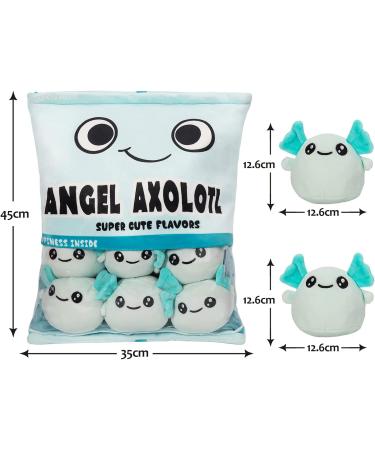 HXPLN Cute Snack Pillow Axolotl Plush Doll - Kawaii Pudding Cushion Gift for Kids - 6 Blue Axolotls Included - Buy Online on GoSupps.com