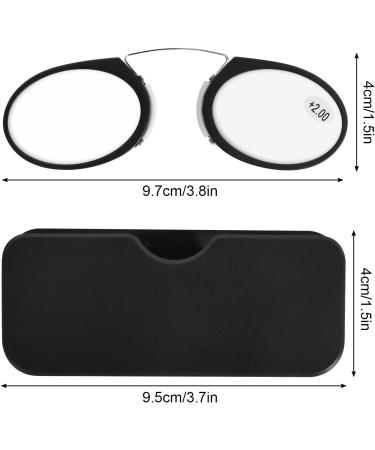 Wisebom Compact Reading Glasses for Men & Women - 2.0 Diopter Light Borderless Design Mini Nose Clip - Buy Online on GoSupps.com