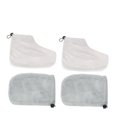 2 paires Gants et Coton Isolant pour Bain de Paraffine Accessoires de Soin Spa pour Mains et Protection Thermique pour P dicure Kit Couleur Al atoire Couleur Al atoire