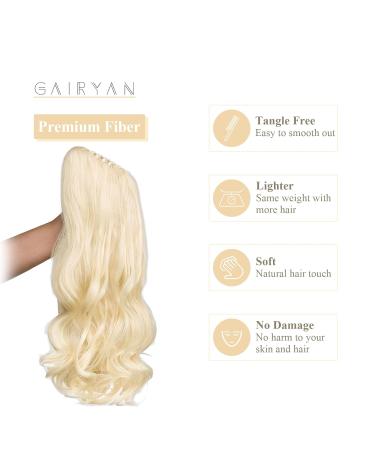 Shop Gairyan 50cm Bleached Blonde Ponytail Hair Extensions | Long Curly Claw Clip Synthetic Extensions for Women - Buy Online on GoSupps.com