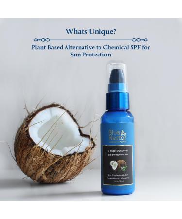 Buy Blue Nectar Coconut Sunscreen SPF 50 - No White Cast Plant-Based Lotion with Vitamin C for Glowing Skin | 18 Herbs 1.6 Fl Oz - International Shipping Available - Buy Online on GoSupps.com