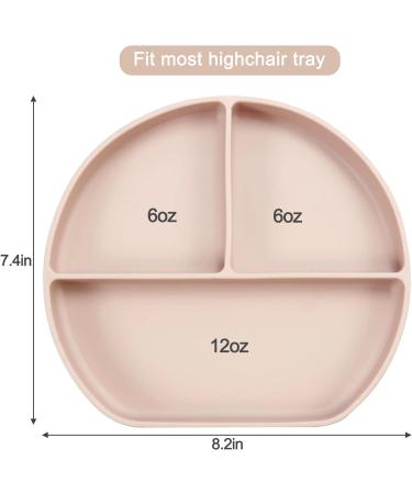 PandaEar Divided Silicone Suction Plate for Toddlers | Non Slip | Dishwasher & Microwave Safe (Pink) - Buy Online on GoSupps.com