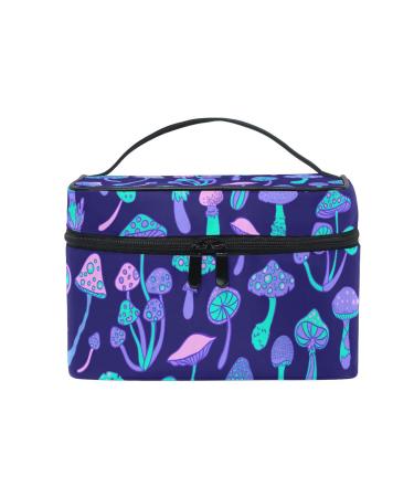 Makeup Bag, Large Cosmetic Bag Magic mushrooms Travel Cosmetic Bag, Make up Bag Portable Travel Toiletry Organizer Bag for Womens/Girls