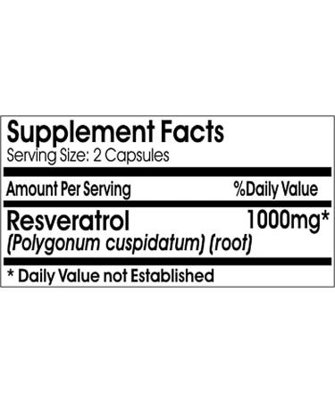 Resveratrol 1000mg 180 Capsules - Heart Health, Cholesterol Support, Blood Circulation - Buy Online on GoSupps.com