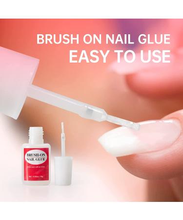 Brush-On Nail Glue for Acrylic & Press On Nails - 4pcs Strong Adhesive for Long-Lasting, Professional Results - Buy Online on GoSupps.com