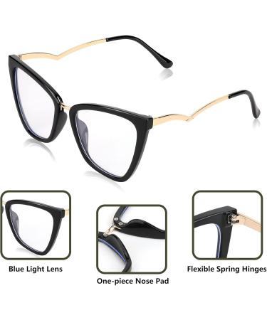 FEISEDY Blue Light Blocking Glasses - Stylish Cateye Computer Glasses for Women & Men | Black Frame B2914 53mm - Buy Online on GoSupps.com