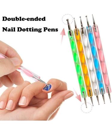 Lanlousy 20 Pieces Nail Art Brushes with 1 Piece Nail Tips Nail Supplies Nail Palette Polish Palette Manicure Design Tools White - Buy Online on GoSupps.com