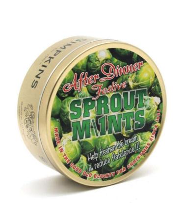 After Dinner Sprout Mints Drops - Simpkins Travel Sweets 200g - Christmas Limited Edition