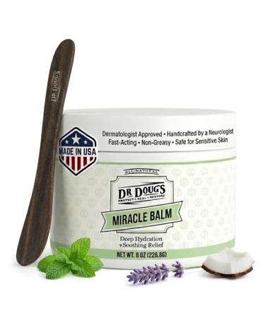 Dr. Doug's Original Miracle Balm Hydrating All-Natural & Toxin-Free Skin Care | Organic Handmade Balm for Dry Itchy Skin | Cruelty-Free & Paraben-Free Formula 8 Ounce (Pack of 1)