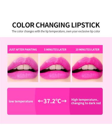 DADEGA Temperature Color Lip Gloss - Waterproof Magic Colour Change Lipstick for Women, Moisturizing Lip Balm with Nutritious Lip Care Formula - Blue to Purple Lip Stain Makeup - Buy Online on GoSupps.com