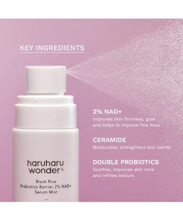 haruharu Wonder Black Rice Probiotics 2% NAD+ Serum Mist Ultra-Fine Mist Hydrating & Plumping Barrier Support Sensitive Skin Ceramide Korean Skincare Vegan 2.70 fl.oz - Buy Online on GoSupps.com