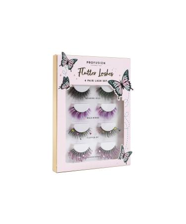Profusion Cosmetics Empowered Butterfly Flutter Lashes Set - 4 Pairs of Lightweight Faux Eyelashes for a Classy Natural Fluffy Cat Eye Look - Buy Online on GoSupps.com