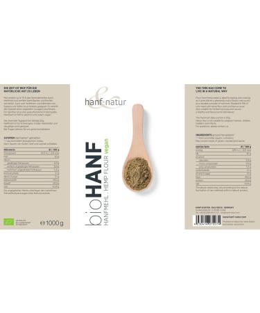 Hemp & Nature Organic Hemp Flour 1kg - High-Fiber High-Protein Cooking & Baking from Germany - Buy Online on GoSupps.com