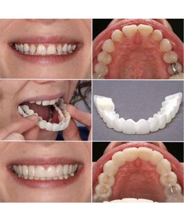 Giural Cosmetic Snap-On Veneers - Instant Perfect Smile Teeth | 2 Pairs of Whitened Cosmetic Dentures for Top & Bottom - Buy Online on GoSupps.com