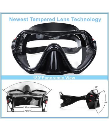 EXP VISION Professional Snorkel Diving Mask - Ultra Clear Lens, Wide View, Anti-Leakage, Silicone Swimming Goggles for Adults - Black - Buy Online on GoSupps.com