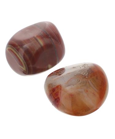 FRCOLOR 2pcs Irregular Agate Stone Crystal Decor Moss Mindfulness Stones Yoga Outfit Fountain Stones Healing Stone Sardonyx Pebble Agate Palm Stones Natural Agate Stone Advanced Handle As Shown 4.00X3.00X1.50CM