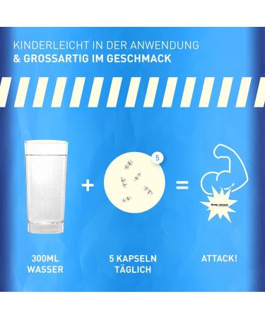 Body Attack BCAA Capsules 180 - High-Dose 6000mg BCAA 2:1:1 Ratio Vitamin B6 - Best for Muscle Recovery in Germany - Buy Online on GoSupps.com