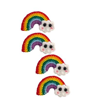 minkissy 2 Pairs Rainbow Barrettes Girl Rainbow Hair Clips Wool Felt Rainbow Charm Hair Pin Cartoon Hair Clips Rainbow Earring Ornaments Girls Hair Clips Hair Bow Yarn Child Decorate Wild