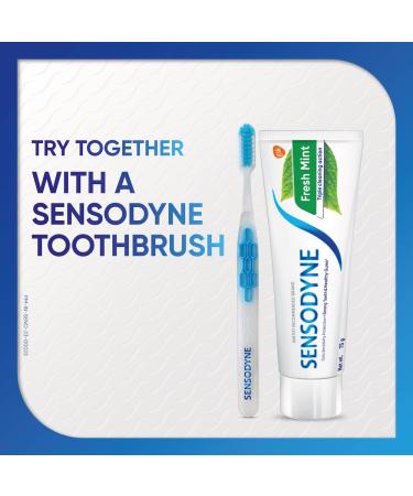Sensodyne Fresh Mint Sensitivity Toothpaste 70g - Soothes Sensitive Teeth, Promotes Fresh Breath - Pack of 1 - Buy Online on GoSupps.com
