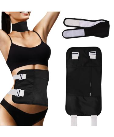 2 pieces of castor oil pack wrap reusable castor oil packaging kit for abdominal and neck relaxation adjustable.
