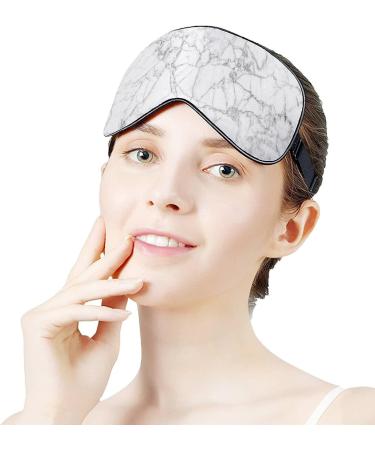 Buy Adjustable White and Black Marble Texture Sleep Mask for Women - Comfortable Eye Shades Cover with Elastic Strap | International Shipping Available - Buy Online on GoSupps.com