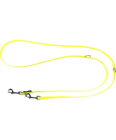 Adjustable Biothane Dog Leash for Small & Large Dogs - 2m to 5m Neon Yellow Silver Hook Durable & Comfortable - Buy Online on GoSupps.com