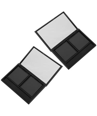 ERINGOGO Palette Magn tique Mate Noire 2 Compartiments avec Miroir Palette Vide Rechargeable pour Fards Paupi res et Blush Organisateur Maquillage de Voyage Diy Rangement