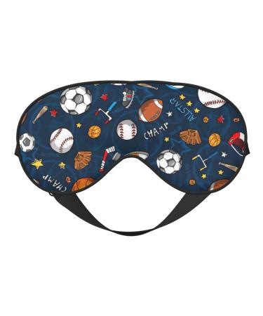 Sports Baseball Game print Unisex Sleeping Eye Mask Soft Blocking Eye Mask Adjustable Strap Sleeping Face mask Black