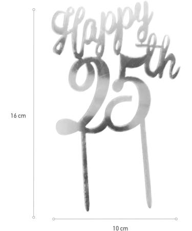 Dekora - 25th Anniversary Cake Topper Wedding Anniversary Decoration To Celebrate 25 Years of Commitment (Silver) 354107 - Buy Online on GoSupps.com
