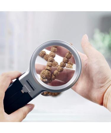 Handheld Magnifier Folding Magnifying Glass with LED Light Dual Optical Glass Magnifying Mirror Magnifying Lens for Home Learning Reading and Fault Finding - Buy Online on GoSupps.com