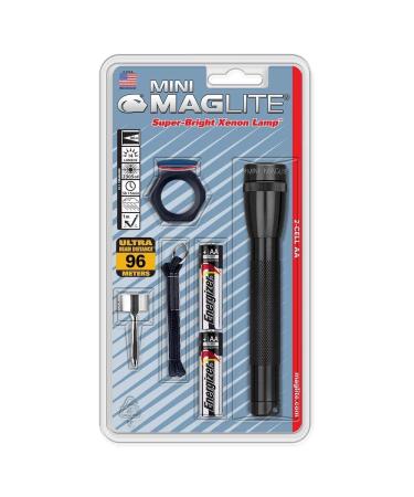 MagLite M2A01CMaglite Mini Incandescent 2-Cell AA Flashlight Combo, Black Black Combo Pack