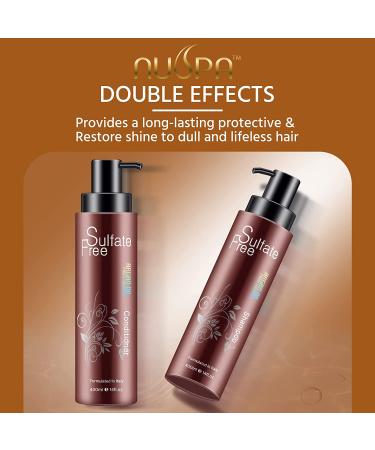 Nuspa Organic Sulfate-Free Moroccan Argan Oil Shampoo & Conditioner Set - Color Safe, UV Protection, Intense Moisture for Dry, Damaged, Frizzy Hair - Volumizing Formula for Thin Hair - 14oz (2 Pack) - Buy Online on GoSupps.com