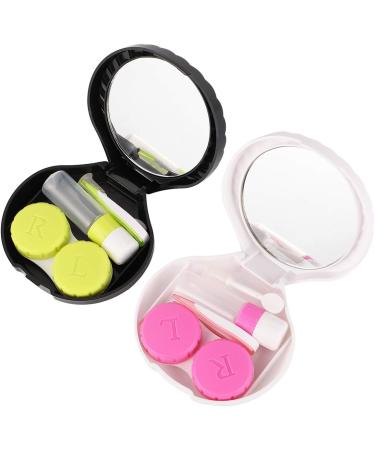 Milist Contact Lens Storage Case Set - 2 Plastic Containers with Mirror Design - Perfect Make-up Gift - Buy Online on GoSupps.com