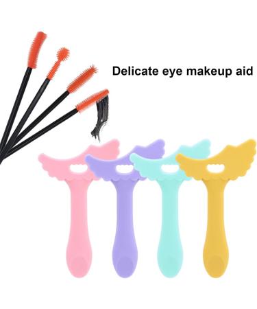 Mascara Applicator Guide | Silicone Mascara Shield Stencil | Heart-Shaped Design Eye Makeup Tool for Night Out Daily Use Dating Yellow + Eyelash Brush - Buy Online on GoSupps.com