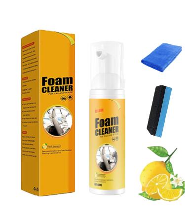 Amplesunshine Foam Cleaner Strong Decontamination Cleaners Spray Multifunctional Car Foam Cleaner Powerful Stain Removal Kit Foam Cleaner for Car and House Lemon Flavor (1Pcs 60ML)
