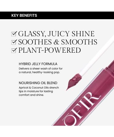 OFIR Hue Hydrator Sheer Lip Jelly | Luminous Gloss Shine Formula With Apricot Oil Coconut Oil Vitamin E for Subtle Color | Vegan Cruelty Free Hydrating lip Balm | Sangria - Rich Berry 0.135 Fl oz - Buy Online on GoSupps.com